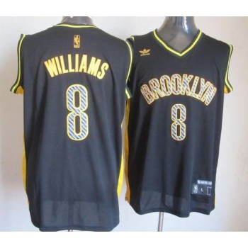 Nets #8 Deron Williams Black Electricity Fashion Stitched NBA Jersey