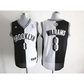 Nets #8 Deron Williams Black/White Split Fashion Stitched NBA Jersey Nets #8 Deron Williams Black/White Split Fashion Stitched NBA Jersey
