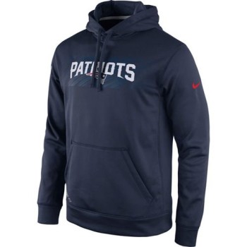 New England Patriots KO Speed Wordmark Performance Hoodie Navy Blue