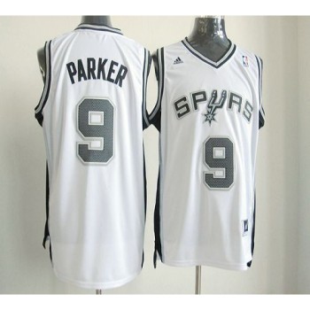 New Revolution 30 Spurs #9 Tony Parker White Stitched NBA Jersey