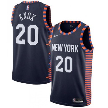 New Yok Knicks #20 Kevin Knox Navy City Edition Stitched Swingman Jersey