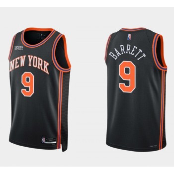 New Yok Knicks #9 Rj Barrett Black 75th Anniversary Stitched Swingman Basketball Jersey New Yok Knicks #9 Rj Barrett Black 75th Anniversary Stitched Swingman Basketball Jersey