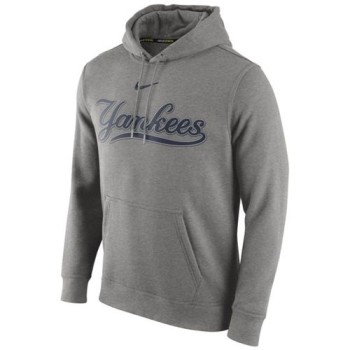 New York Yankees Club Pullover Gray MLB Hoodie New York Yankees Club Pullover Gray MLB Hoodie