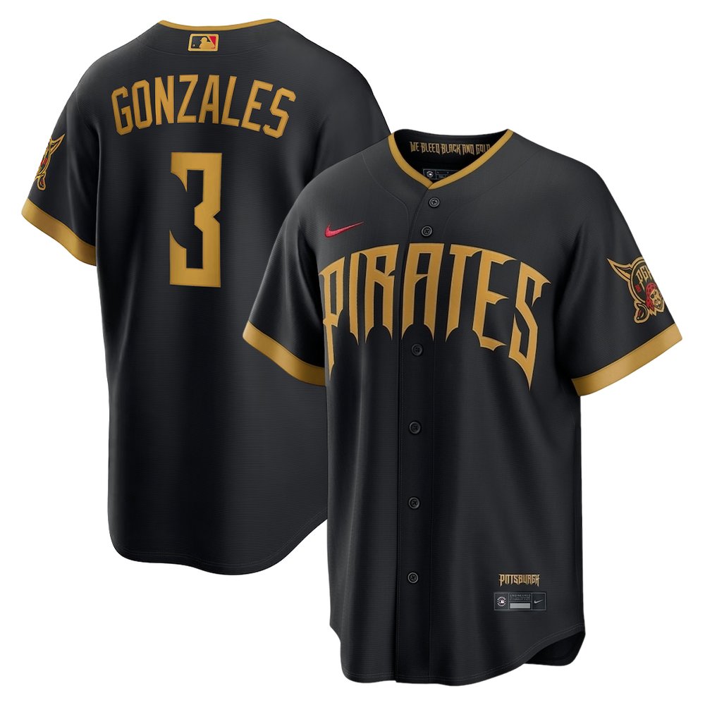 Youth Pittsburgh Pirates #3 Nick Gonzales Black 2026 City Connect Stitched Jersey