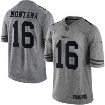 49ers #16 Joe Montana Gray Men's Stitched NFL Limited Gridiron Gray Jersey 49ers #16 Joe Montana Gray Men's Stitched NFL Limited Gridiron Gray Jersey