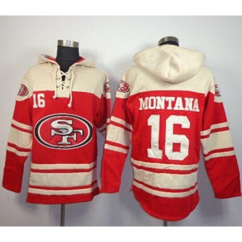 49ers #16 Joe Montana Red Sawyer Hoodie Sweatshirt NFL Hoodie 49ers #16 Joe Montana Red Sawyer Hoodie Sweatshirt NFL Hoodie