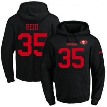 49ers #35 Eric Reid Black Name & Number Pullover NFL Hoodie