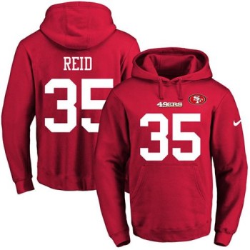 49ers #35 Eric Reid Red Name & Number Pullover NFL Hoodie 49ers #35 Eric Reid Red Name & Number Pullover NFL Hoodie
