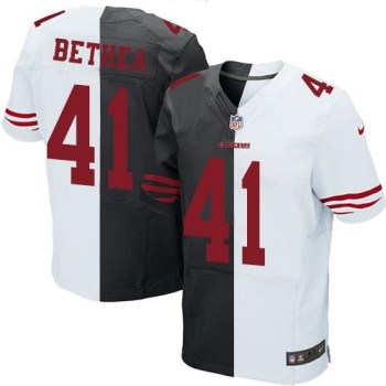 49ers #41 Antoine Bethea Black/White Men's Stitched NFL Elite Split Jersey 49ers #41 Antoine Bethea Black/White Men's Stitched NFL Elite Split Jersey