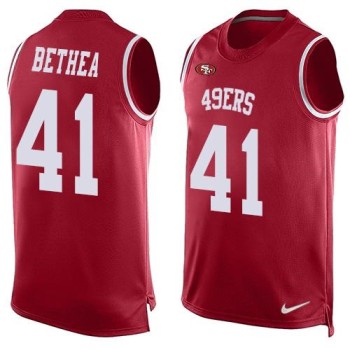49ers #41 Antoine Bethea Red Team Color Men's Stitched NFL Limited Tank Top Jersey 49ers #41 Antoine Bethea Red Team Color Men's Stitched NFL Limited Tank Top Jersey