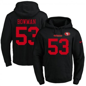 49ers #53 NaVorro Bowman Black Name & Number Pullover NFL Hoodie
