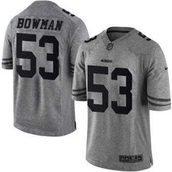 49ers #53 NaVorro Bowman Gray Men's Stitched NFL Limited Gridiron Gray Jersey 49ers #53 NaVorro Bowman Gray Men's Stitched NFL Limited Gridiron Gray Jersey