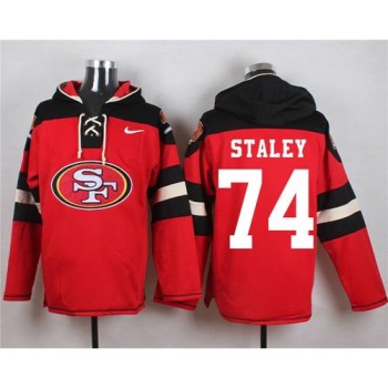 49ers #74 Joe Staley Red Player Pullover NFL Hoodie 49ers #74 Joe Staley Red Player Pullover NFL Hoodie
