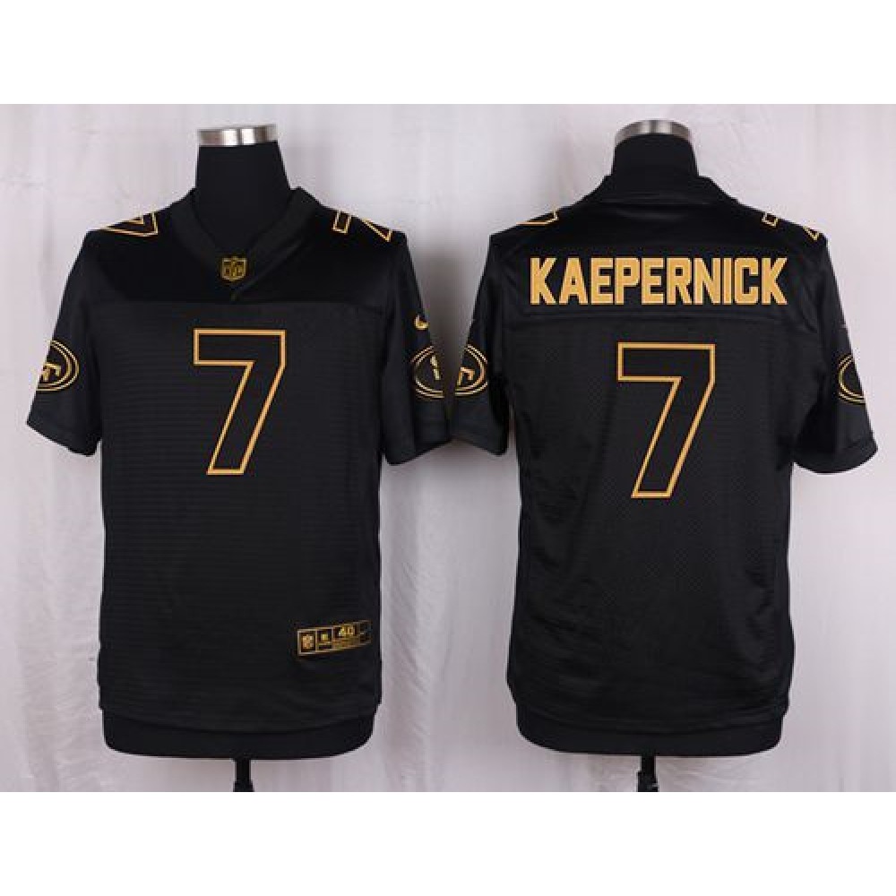 49ers #7 Colin Kaepernick Black Men's Stitched NFL Elite Pro Line Gold Collection Jersey