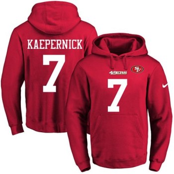 49ers #7 Colin Kaepernick Red Name & Number Pullover NFL Hoodie 49ers #7 Colin Kaepernick Red Name & Number Pullover NFL Hoodie