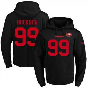 49ers #99 DeForest Buckner Black Name & Number Pullover NFL Hoodie