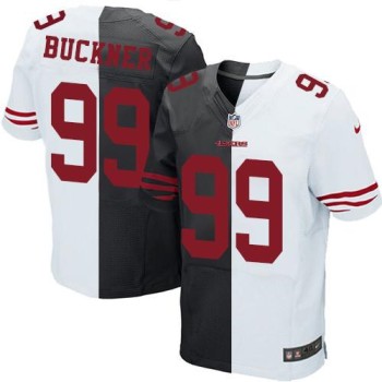 49ers #99 DeForest Buckner Black/White Men's Stitched NFL Elite Split Jersey 49ers #99 DeForest Buckner Black/White Men's Stitched NFL Elite Split Jersey