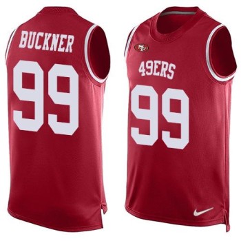 49ers #99 DeForest Buckner Red Team Color Men's Stitched NFL Limited Tank Top Jersey 49ers #99 DeForest Buckner Red Team Color Men's Stitched NFL Limited Tank Top Jersey