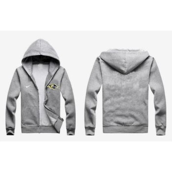 Baltimore Ravens Authentic Logo Hoodie Grey
