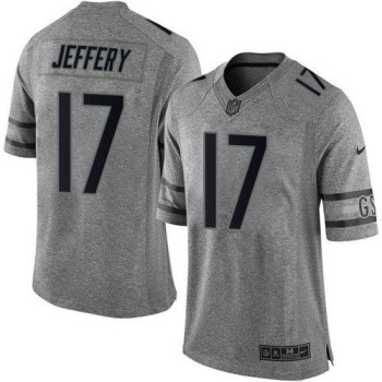 Bears #17 Alshon Jeffery Gray Men's Stitched NFL Limited Gridiron Gray Jersey