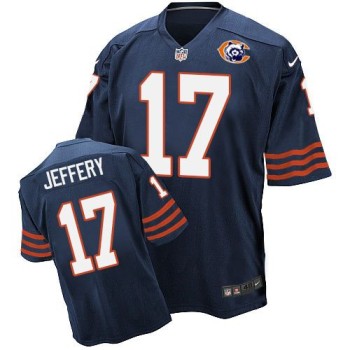 Bears #17 Alshon Jeffery Navy Blue Throwback Men's Stitched NFL Elite Jersey Bears #17 Alshon Jeffery Navy Blue Throwback Men's Stitched NFL Elite Jersey