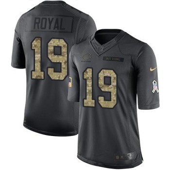 Bears #19 Eddie Royal Black Men's Stitched NFL Limited 2016 Salute to Service Jersey Bears #19 Eddie Royal Black Men's Stitched NFL Limited 2016 Salute to Service Jersey