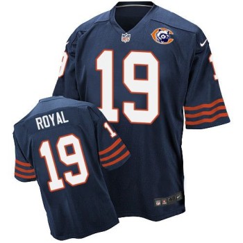 Bears #19 Eddie Royal Navy Blue Throwback Men's Stitched NFL Elite Jersey Bears #19 Eddie Royal Navy Blue Throwback Men's Stitched NFL Elite Jersey