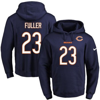 Bears #23 Kyle Fuller Navy Blue Name & Number Pullover NFL Hoodie