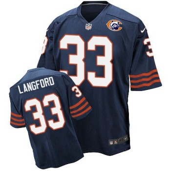 Bears #33 Jeremy Langford Navy Blue Throwback Men's Stitched NFL Elite Jersey Bears #33 Jeremy Langford Navy Blue Throwback Men's Stitched NFL Elite Jersey