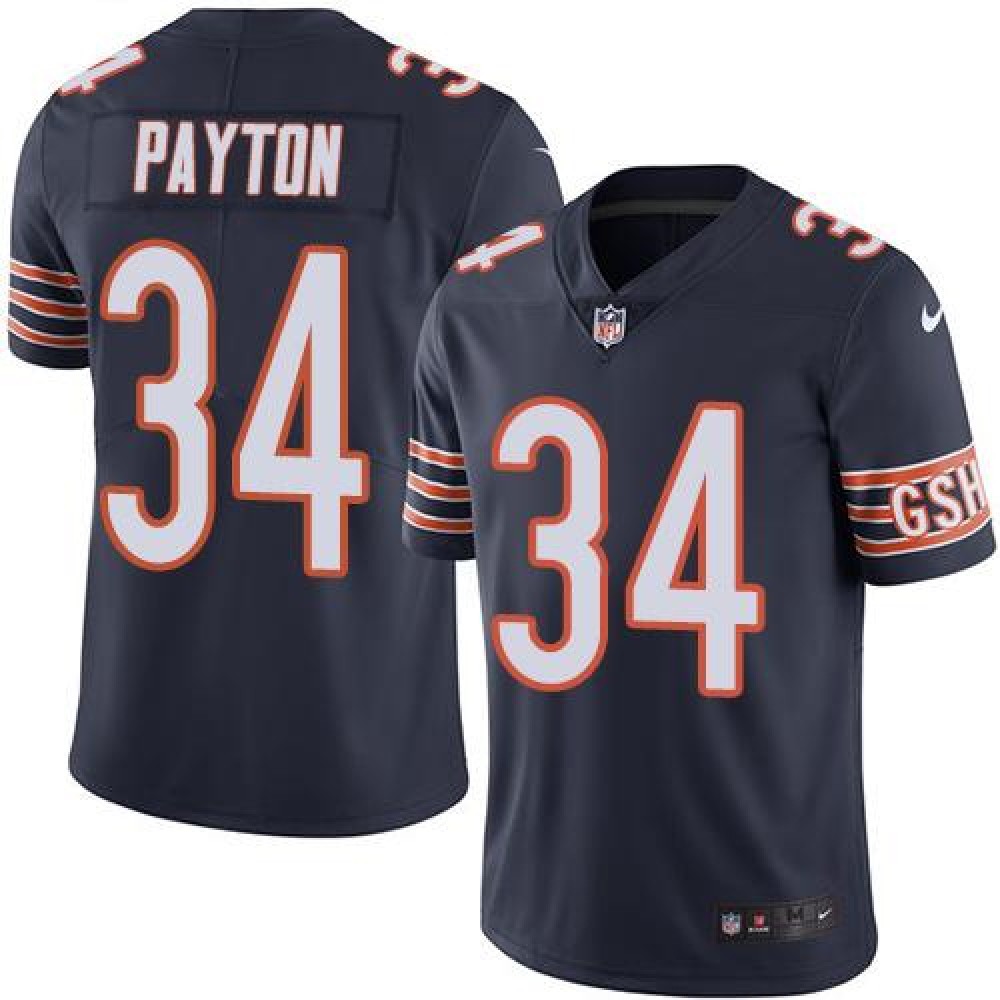 Bears #34 Walter Payton Navy Blue Youth Stitched NFL Limited Rush Jersey