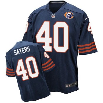 Bears #40 Gale Sayers Navy Blue Throwback Men's Stitched NFL Elite Jersey Bears #40 Gale Sayers Navy Blue Throwback Men's Stitched NFL Elite Jersey