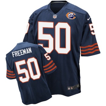 Bears #50 Jerrell Freeman Navy Blue Throwback Men's Stitched NFL Elite Jersey Bears #50 Jerrell Freeman Navy Blue Throwback Men's Stitched NFL Elite Jersey