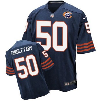 Bears #50 Mike Singletary Navy Blue Throwback Men's Stitched NFL Elite Jersey Bears #50 Mike Singletary Navy Blue Throwback Men's Stitched NFL Elite Jersey
