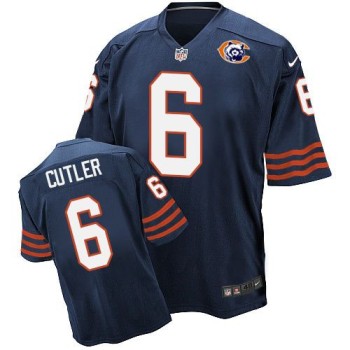 Bears #6 Jay Cutler Navy Blue Throwback Men's Stitched NFL Elite Jersey Bears #6 Jay Cutler Navy Blue Throwback Men's Stitched NFL Elite Jersey