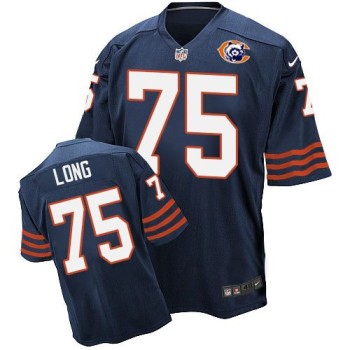 Bears #75 Kyle Long Navy Blue Throwback Men's Stitched NFL Elite Jersey Bears #75 Kyle Long Navy Blue Throwback Men's Stitched NFL Elite Jersey