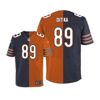 Bears #89 Mike Ditka Navy Blue/Orange Men's Stitched NFL Elite Split Jersey Bears #89 Mike Ditka Navy Blue/Orange Men's Stitched NFL Elite Split Jersey