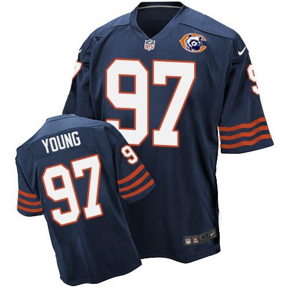 Bears #97 Willie Young Navy Blue Throwback Men's Stitched NFL Elite Jersey