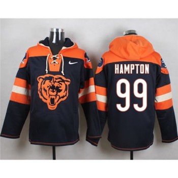 Bears #99 Dan Hampton Navy Blue Player Pullover NFL Hoodie