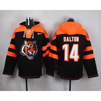 Bengals #14 Andy Dalton Black Player Pullover NFL Hoodie Bengals #14 Andy Dalton Black Player Pullover NFL Hoodie