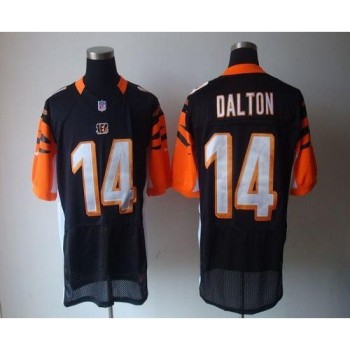 Bengals #14 Andy Dalton Black Team Color Men's Stitched NFL Elite Jersey Bengals #14 Andy Dalton Black Team Color Men's Stitched NFL Elite Jersey