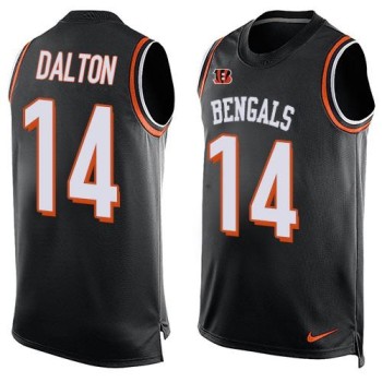 Bengals #14 Andy Dalton Black Team Color Men's Stitched NFL Limited Tank Top Jersey Bengals #14 Andy Dalton Black Team Color Men's Stitched NFL Limited Tank Top Jersey