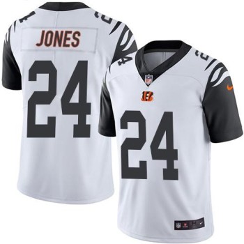 Bengals #24 Adam Jones White Men's Stitched NFL Limited Rush Jersey Bengals #24 Adam Jones White Men's Stitched NFL Limited Rush Jersey