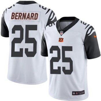 Bengals #25 Giovani Bernard White Men's Stitched NFL Limited Rush Jersey