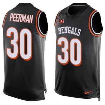 Bengals #30 Cedric Peerman Black Team Color Men's Stitched NFL Limited Tank Top Jersey