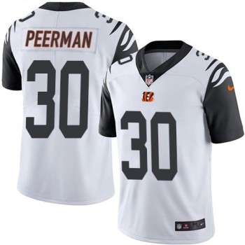 Bengals #30 Cedric Peerman White Men's Stitched NFL Limited Rush Jersey