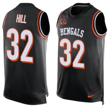 Bengals #32 Jeremy Hill Black Team Color Men's Stitched NFL Limited Tank Top Jersey Bengals #32 Jeremy Hill Black Team Color Men's Stitched NFL Limited Tank Top Jersey