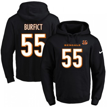 Bengals #55 Vontaze Burfict Black Name & Number Pullover NFL Hoodie Bengals #55 Vontaze Burfict Black Name & Number Pullover NFL Hoodie