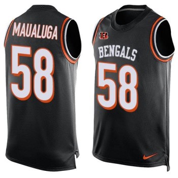 Bengals #58 Rey Maualuga Black Team Color Men's Stitched NFL Limited Tank Top Jersey Bengals #58 Rey Maualuga Black Team Color Men's Stitched NFL Limited Tank Top Jersey