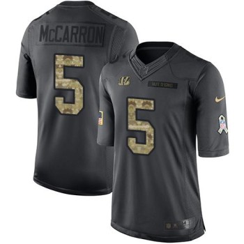 Bengals #5 AJ McCarron Black Men's Stitched NFL Limited 2016 Salute to Service Jersey Bengals #5 AJ McCarron Black Men's Stitched NFL Limited 2016 Salute to Service Jersey