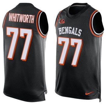 Bengals #77 Andrew Whitworth Black Team Color Men's Stitched NFL Limited Tank Top Jersey Bengals #77 Andrew Whitworth Black Team Color Men's Stitched NFL Limited Tank Top Jersey